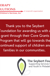 Seybert Foundation Thank you